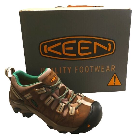 Keen Women's Size 6 Brindle Deep Sea Detroit Low Steel Toe Sneakers NEW Hiking - Picture 3 of 10